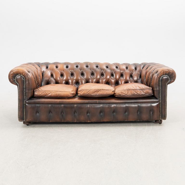 Sofa and armchair, Chesterfield, 20th century.