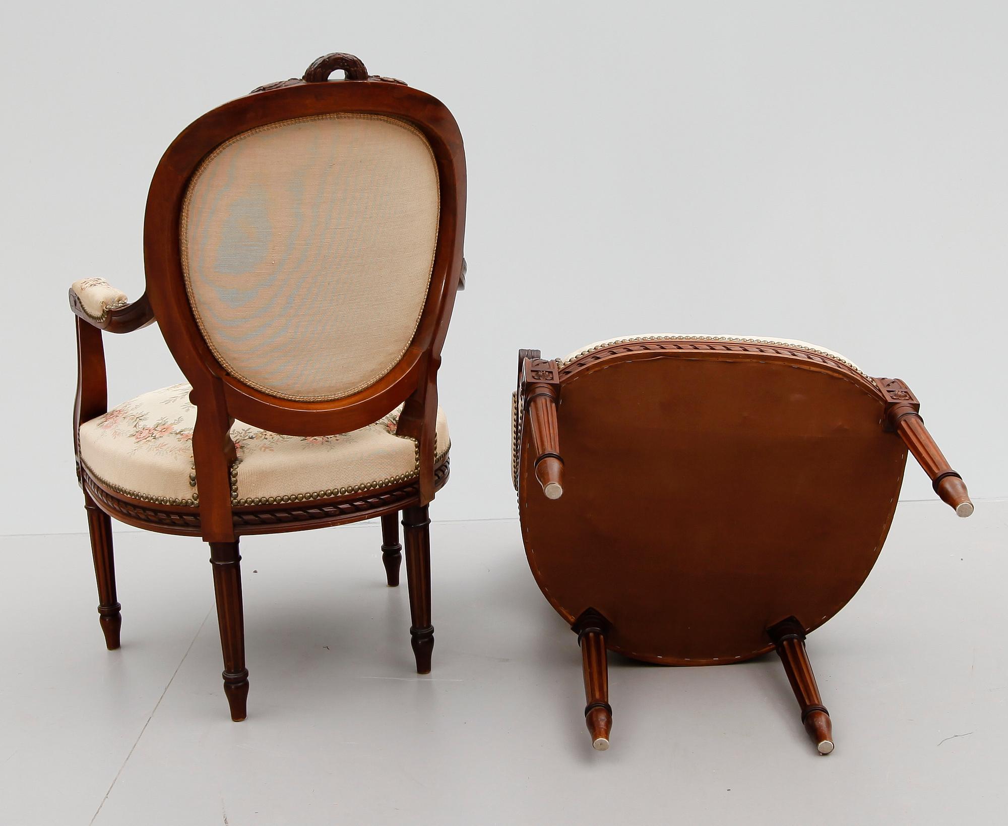 SALONGSMÖBEL, 6 delar, gustaviansk stil, 1900-talets första hälft.