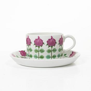 Stig Lindberg, Teacups and saucers, 6 pieces, “Pynta”, Gustavsberg.