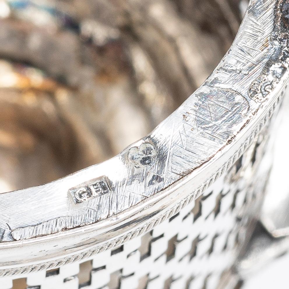 A pair of Swedish mustard pots, silver, probably Gustaf Hamnqvist, Åmål, 1797 (active 1789 - 1818).