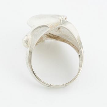 Bracelet and ring, silver,