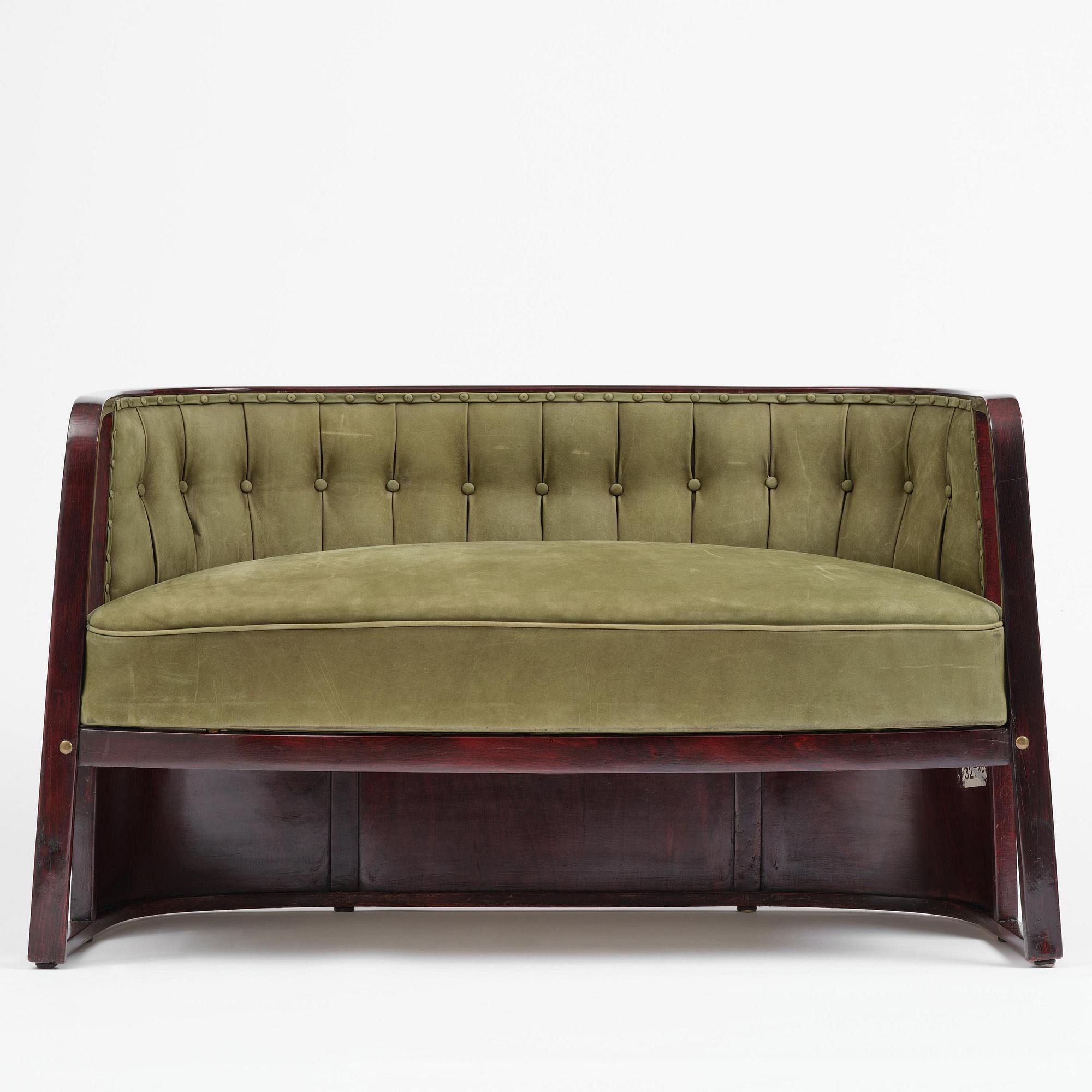 Josef Hoffmann, salongsmöbel, fyra delar, modell 421/428, Jacob & Josef Kohn, Wien, 1900-talets början.