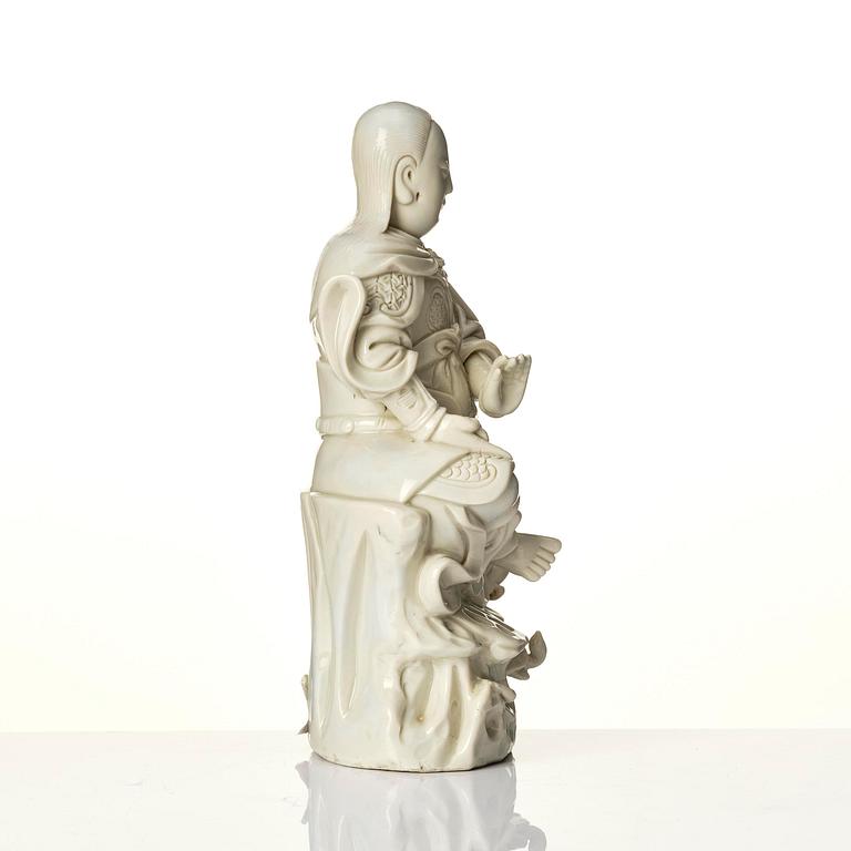 A blanc de chine figure of Zhenwu, first half of 17th century.