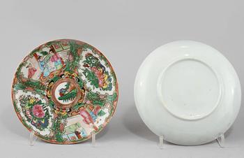 SERVISDELAR, 13 st, porslin, Kanton, Kina, 1800/1900-tal.