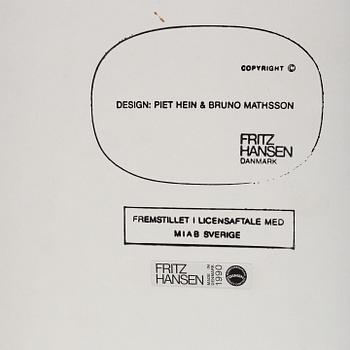 Arne Jacobsen, Bruno Mathsson & Piet Hein, a 'Supercircular' dining table from Fritz Hansen, designed 1968.