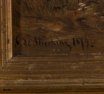 OIDENTIFIERAD KONSTNÄR, olja på skiva, signerad och daterad 1849.