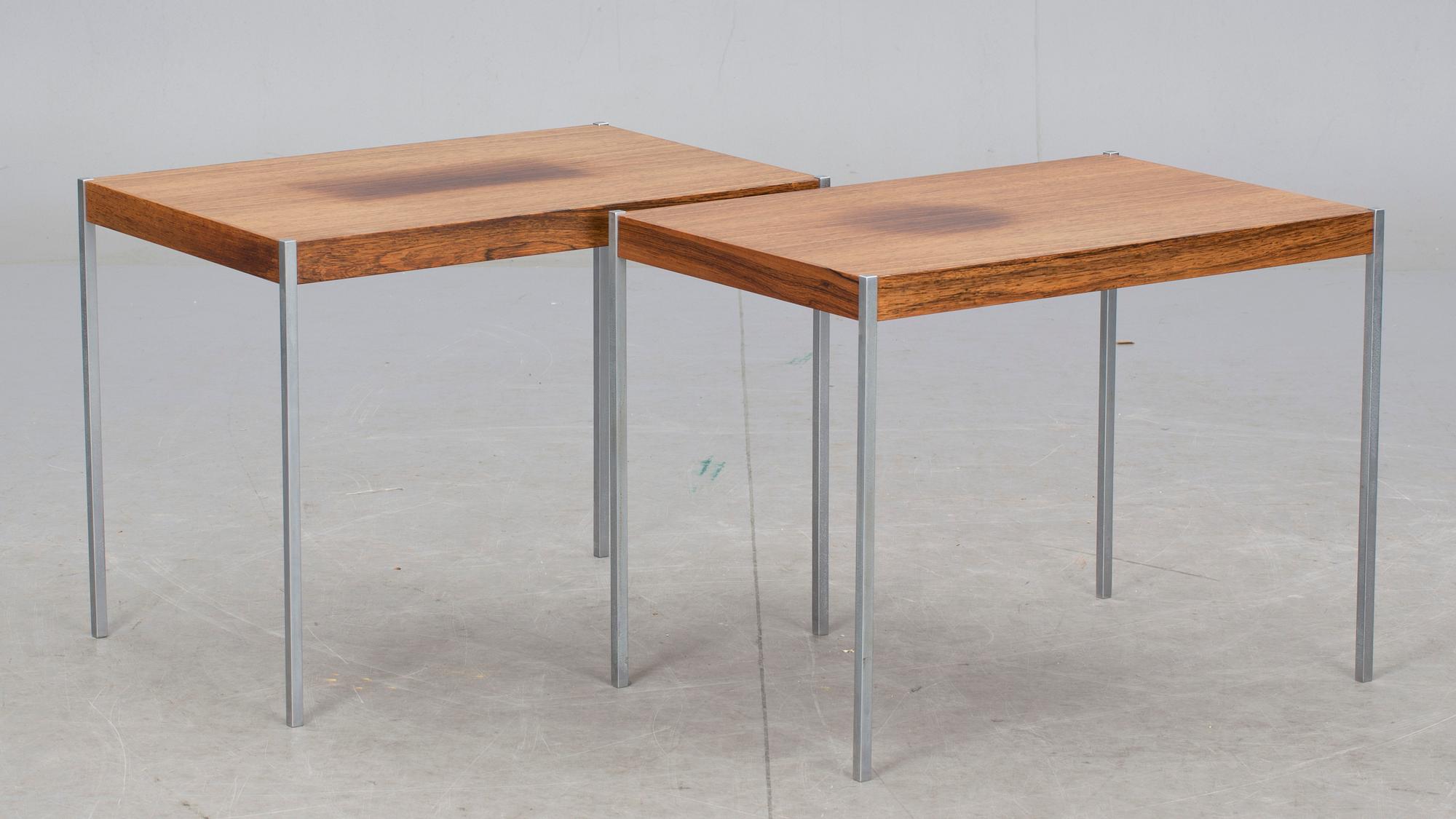 SIDEBORD, ett par, design Uno & Östen Kristiansson, Luxus, Vittsjö, 1960-tal.