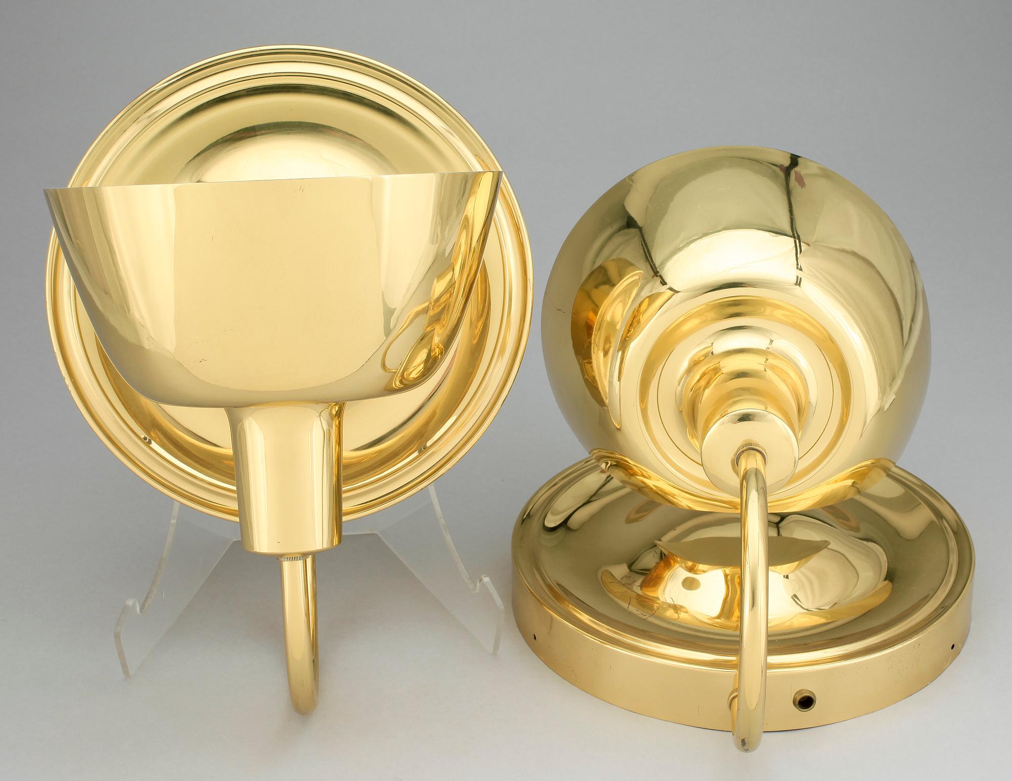 VÄGGLAMPOR, ett par, mässing, Josef Frank, Firma Svenskt Tenn.