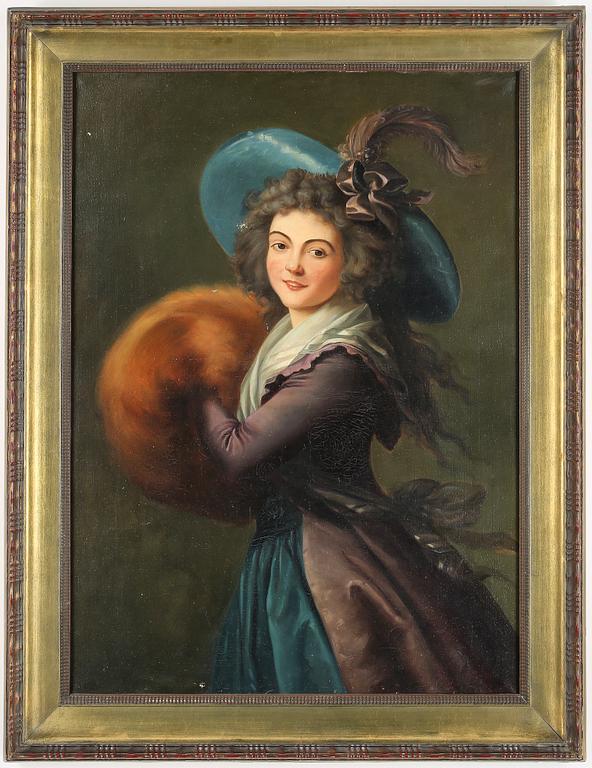 ELISABETH VIGÉE-LEBRUN, kopia efter, olja på duk, Stämpeldaterad Musee de Louvre 31 oct 1911.