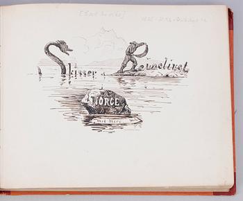 BÖCKER, 2 vol, "Teckningar ur dagens händelser 1847-1852", av F. von Dardel, Stockholm troligen 1848  resp "Skisser af reiselivet i Norge" av CF Diriks, troligen 1865-71.