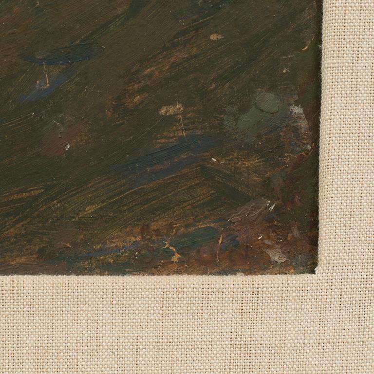 HELMER OSSLUND, oil on paper panel, unclearly signed.