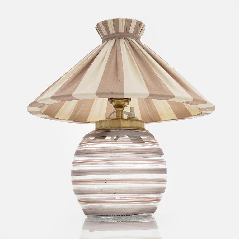 Bordslampa, Köklax Glasbruk, 1930-tal.