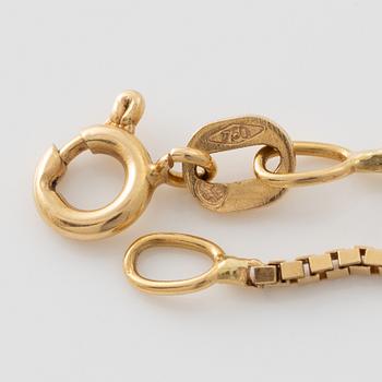 Pendant, 18K gold with rock crystal, chain Balestra 18K gold.