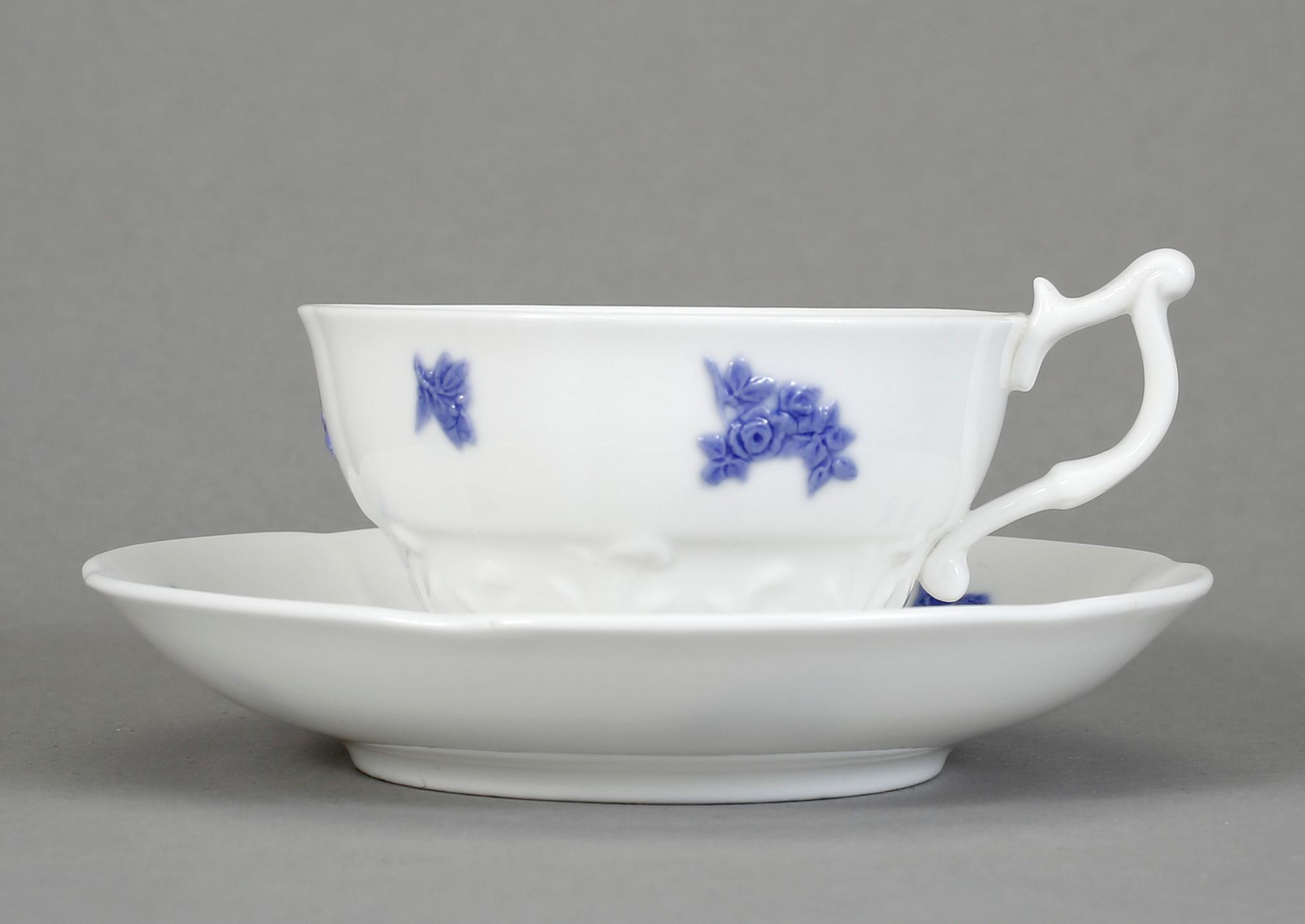 TESERVIS, 15 delar, porslin, "Blå blom" Old Gustavsberg, 1800-tals slut.