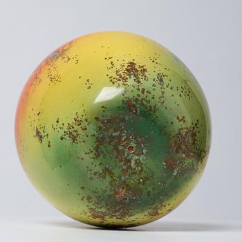A Hans Hedberg faience apple, Biot, France.