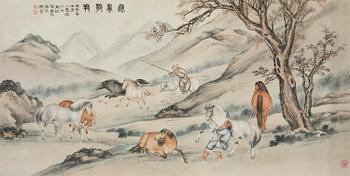 974. A Chinese scroll painting signed Ma Jin (1900-1970), dated 1942.