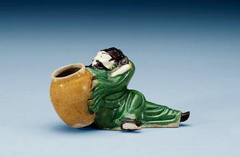 1766. A biscuit figure of Li Bo, Qing dynasty, Kangxi (1662-1722).