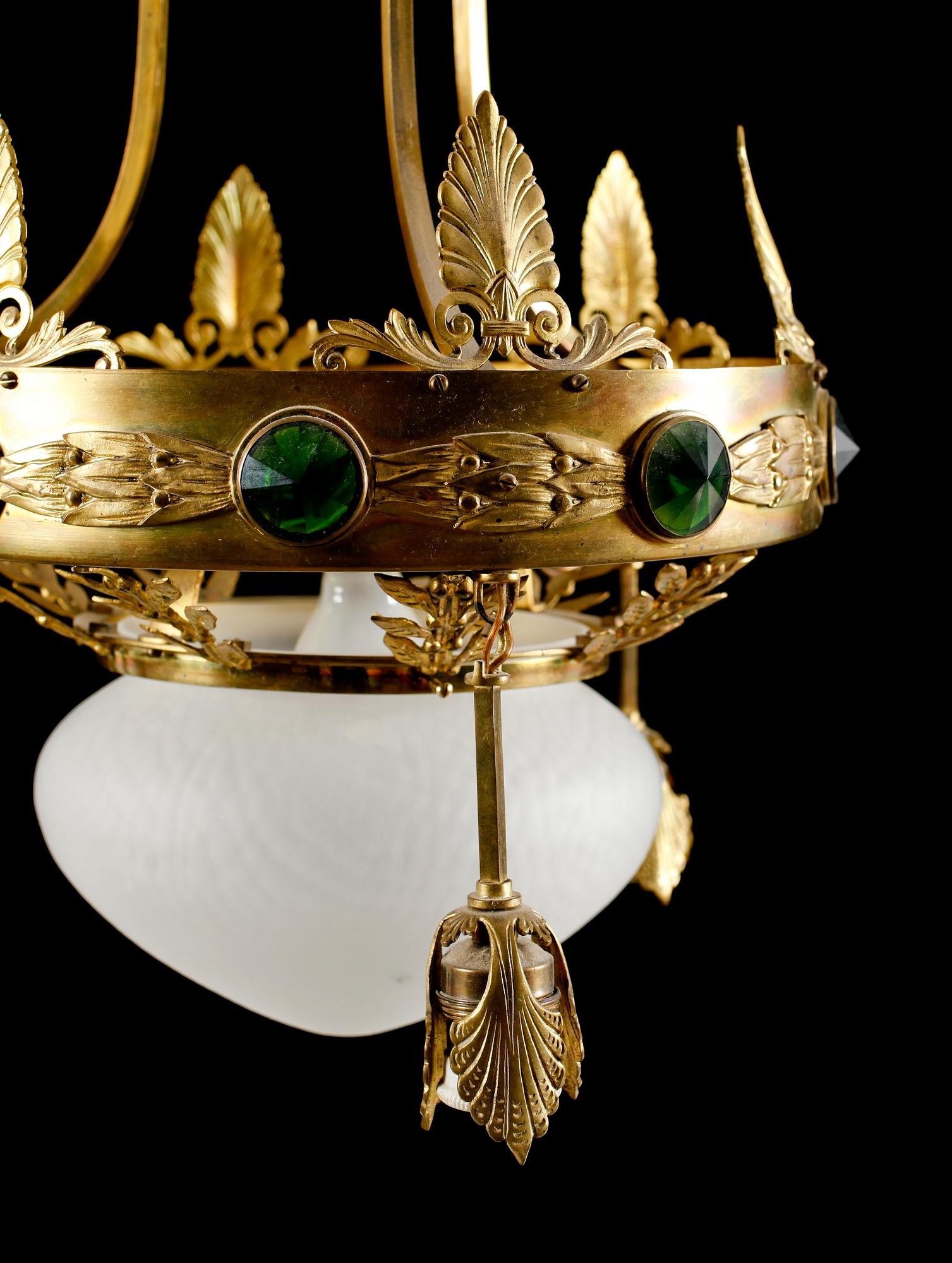 TAKLAMPA, jugend, sekelskiftet 1900. Höjd ca 100 cm.