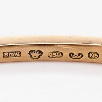 Rannerengas, viistehiottu akvamariini, 18K kultaa, Samuel Mika Westerlund, Porvoo 1927.