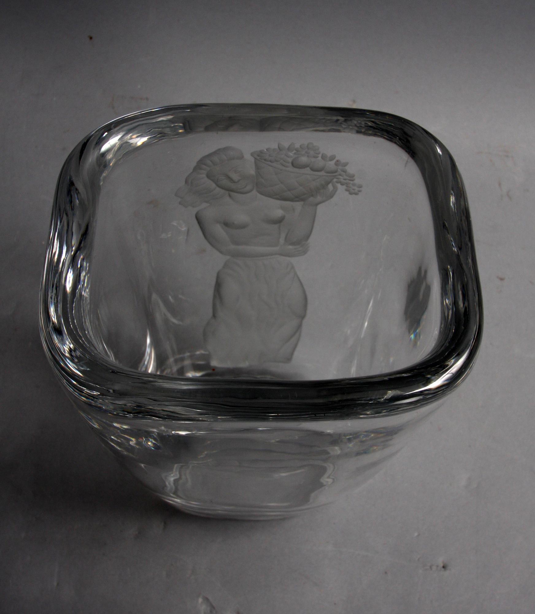 VAS, glas, Sven Palmqvist, Orrefors, sign o dat 1952.