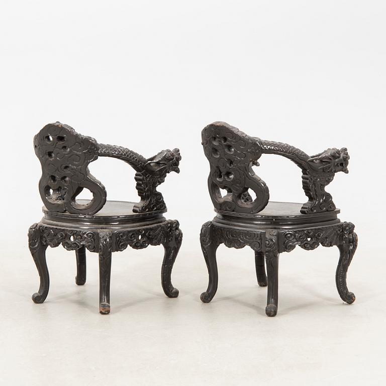 Furniture set, three pieces, China, circa 1900.