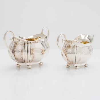 Te- och kaffeservis, 4 dlr, sterlingsilver, Joseph Gloster Ltd, Birmingham 1911, 1919 och 1922.