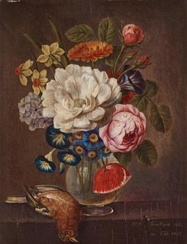 658. Michel-Joseph Speeckaert, Still Life with Flowers and Bird.