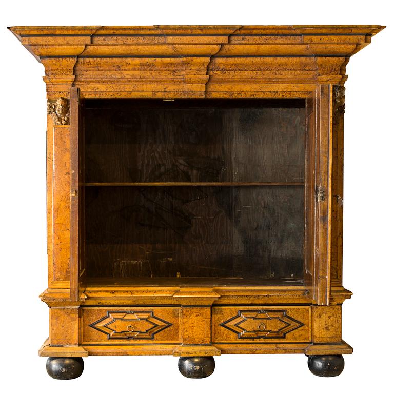 A partly baroque cabinet, first half of 18th century/19th century.