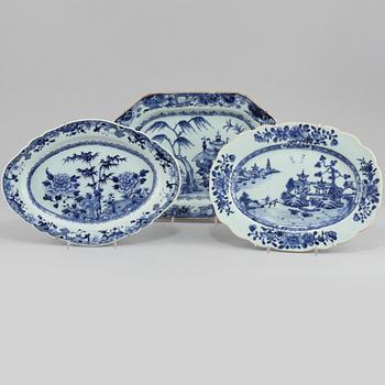 FAT, 3 st, porslin, Kina, 1700/1800-tal.