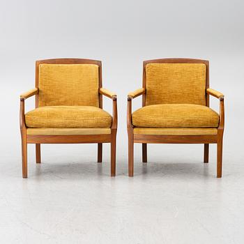 Kerstin Hörlin-Holmquist, a pair of 'Famnen' armchairs, Sweden, second half of the 20th century.