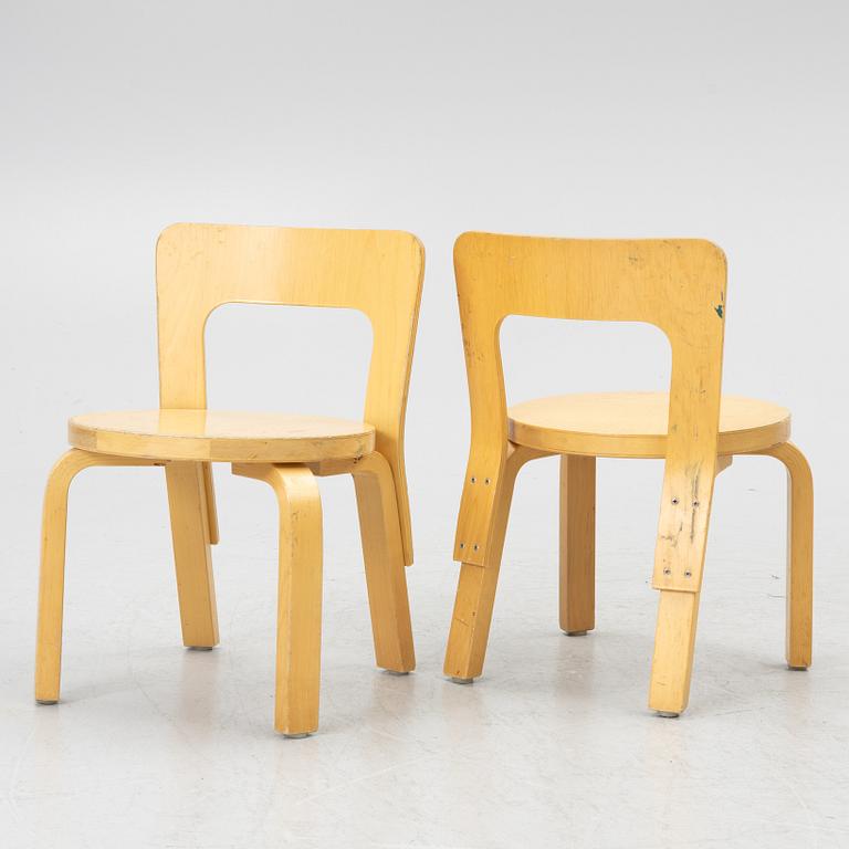 Alvar Aalto, barnstolar, 4 st, Artek, Finland.
