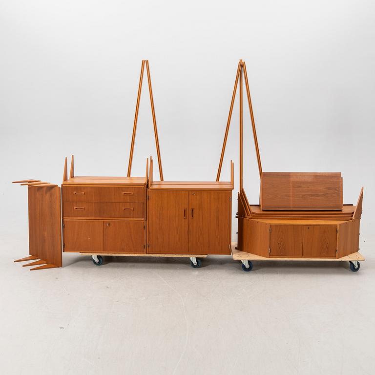 A Karhu/Wechert 1960s teak corner book shelf from AB Anders Gustafsson Tibro.