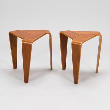 Marke Niskala-Luostarinen, a pair of mid 20th century 'Tabouret' stools for Oy Stockmann Ab, Keravan puusepäntehdas.