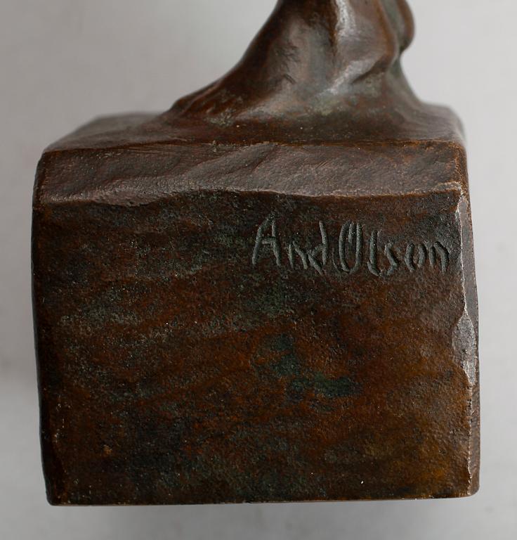 ANDERS OLSON, skulptur, brons, signerad.