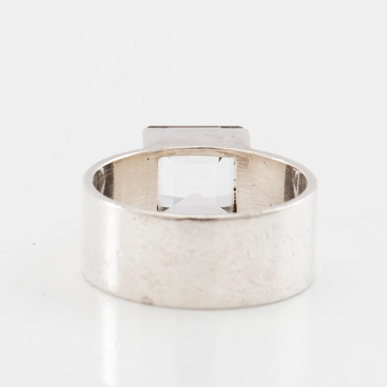 Wiwen Nilsson, ring silver and faceted rock crystal, Lund 1961.