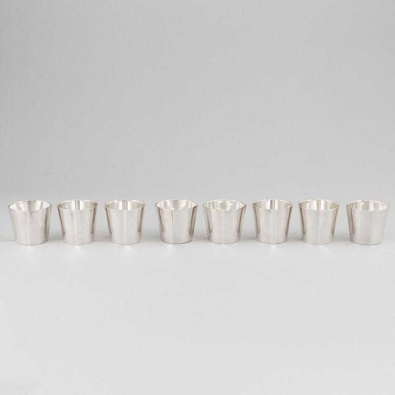 Sigvard Bernadotte, 24 pieces silver plate cocktail glasses, cups and mugs, GAB, Gense, Sweden.
