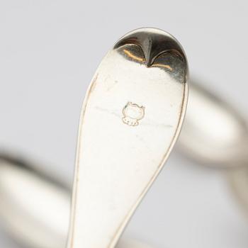 Table spoons, 12 pcs, silver, Stockholm, late 18th century/early 19th century.