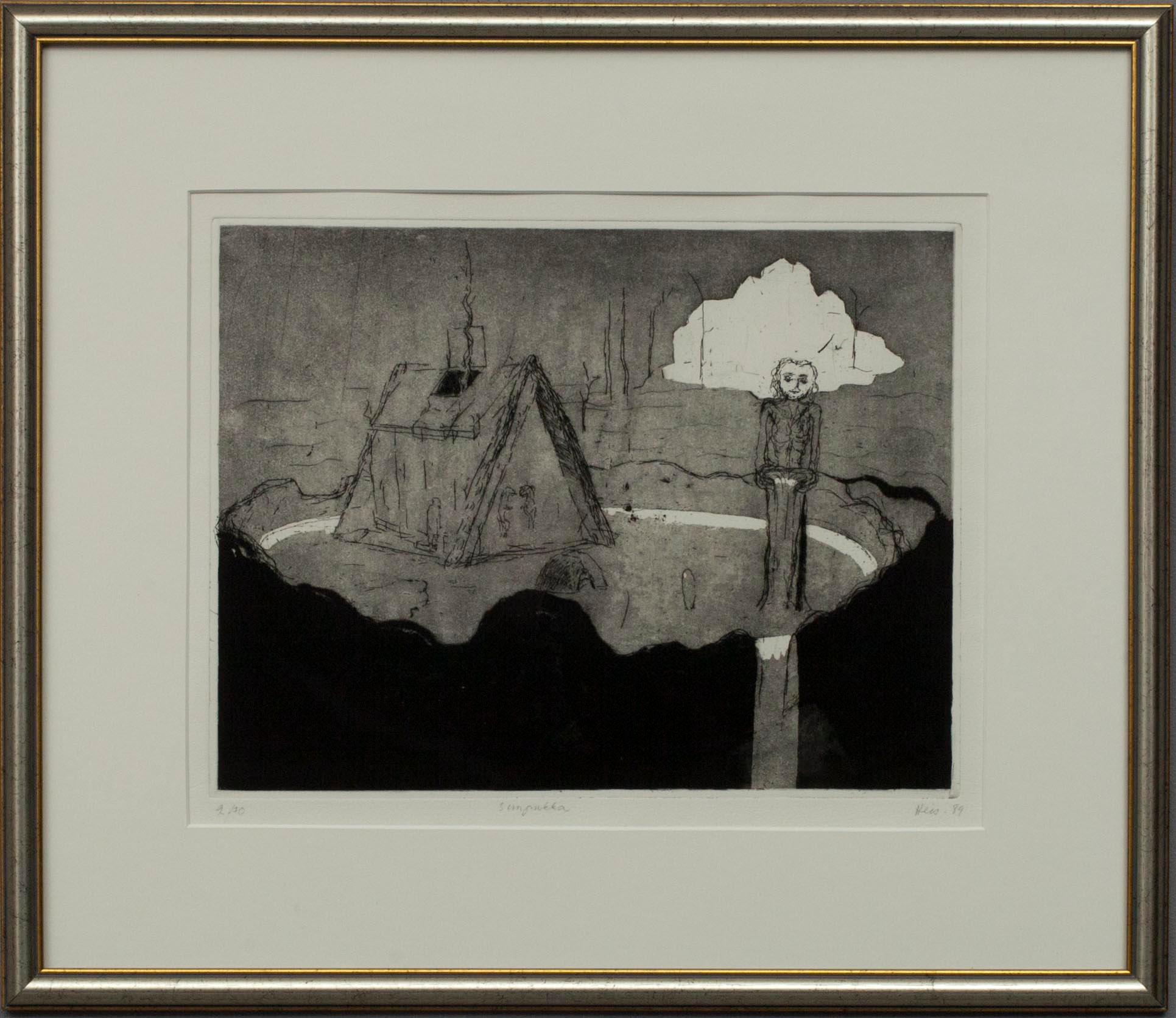 OUTI HEISKANEN, etsning, sign. och dat. -89, numr. 2/70.