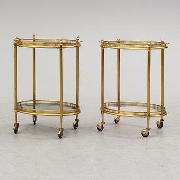 TWO SERVERING TROLLEYS, second half of the 20th century.