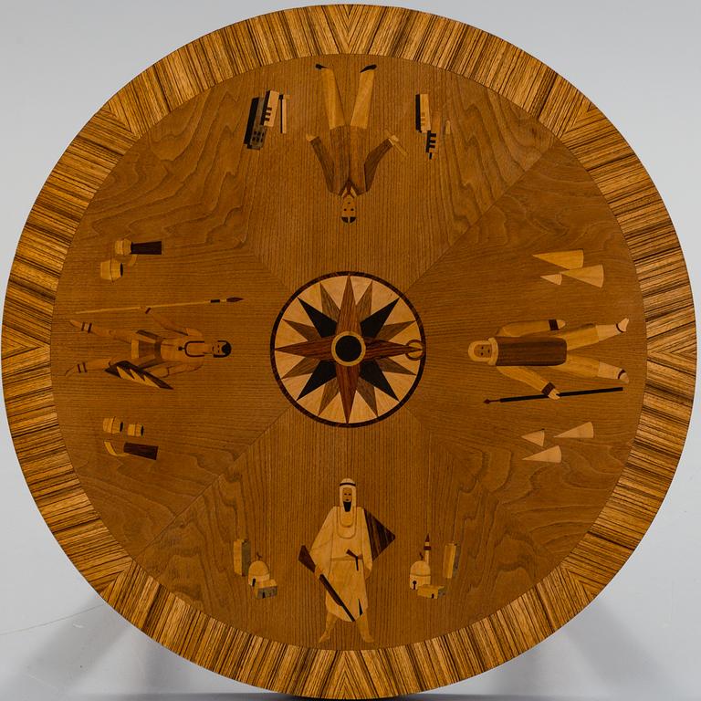 BORD, troligen Birger Ekman, Mjölby Intarsia, 1930-tal.