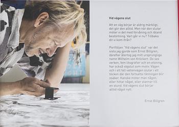 Ernst Billgren, "Mapp "Vid vägens slut" med 5 färglitografier och en akvarell.