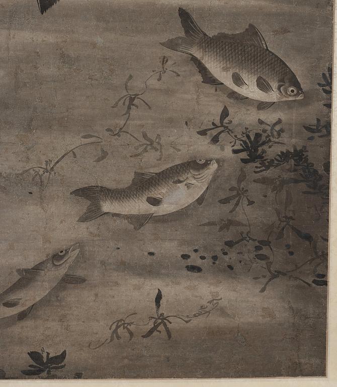RULLMÅLNING, troligen Japan med kinesisk montering, 1800-tal.