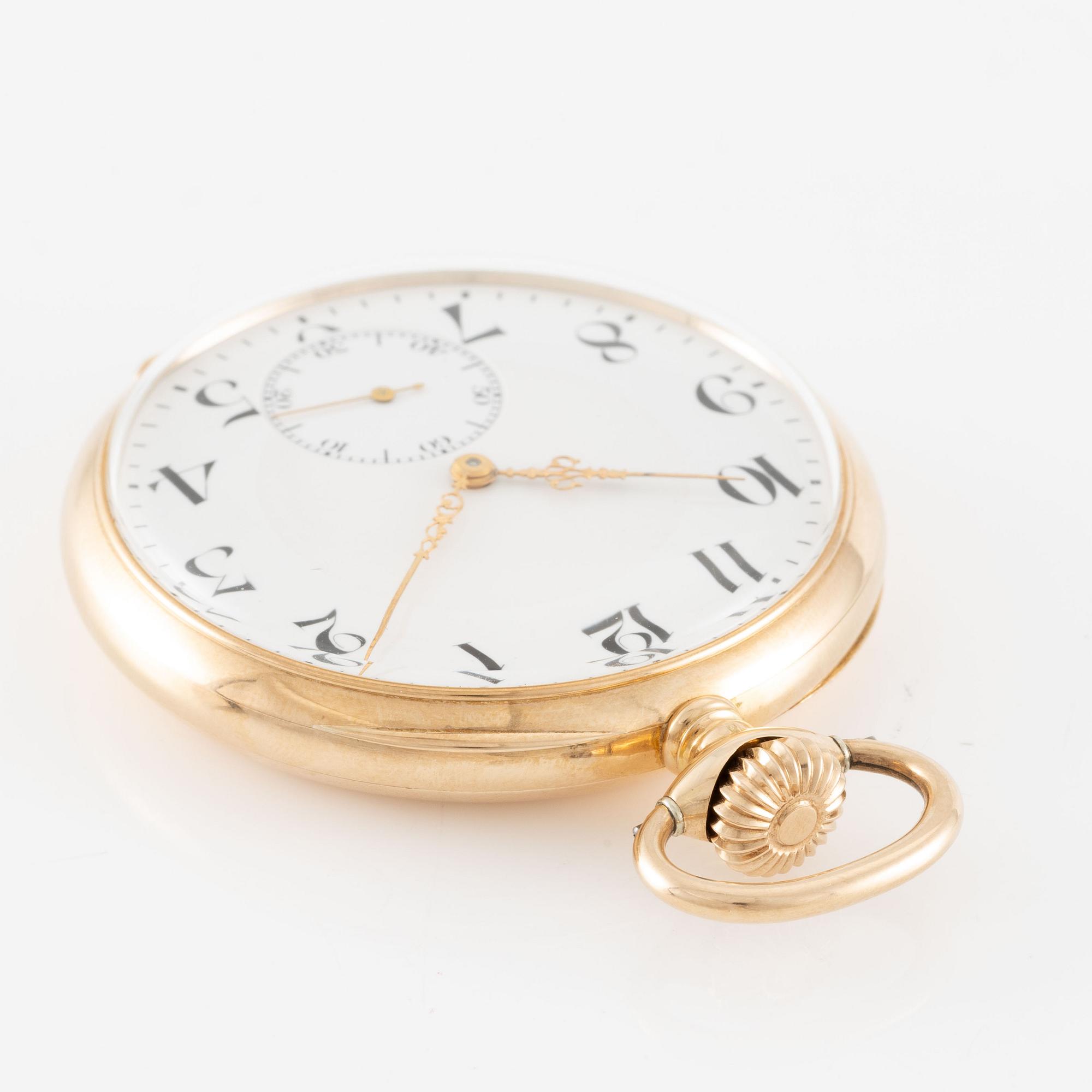 Pocket watch, Zenith, 14K gold, 50.5 mm.