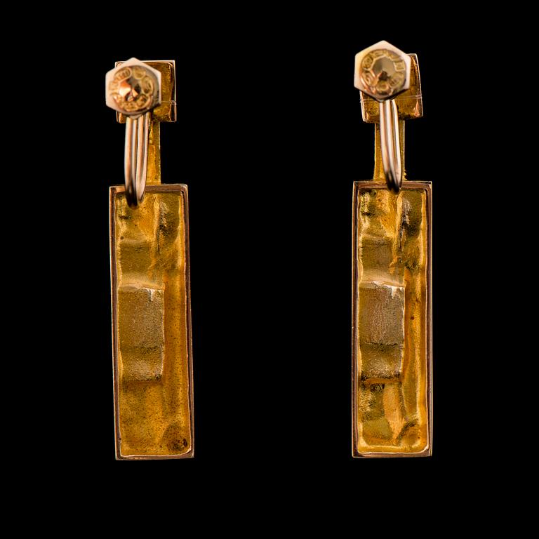 Björn Weckström, ÖRHÄNGEN, "Tundra", 14K guld. Lapponia 1971.