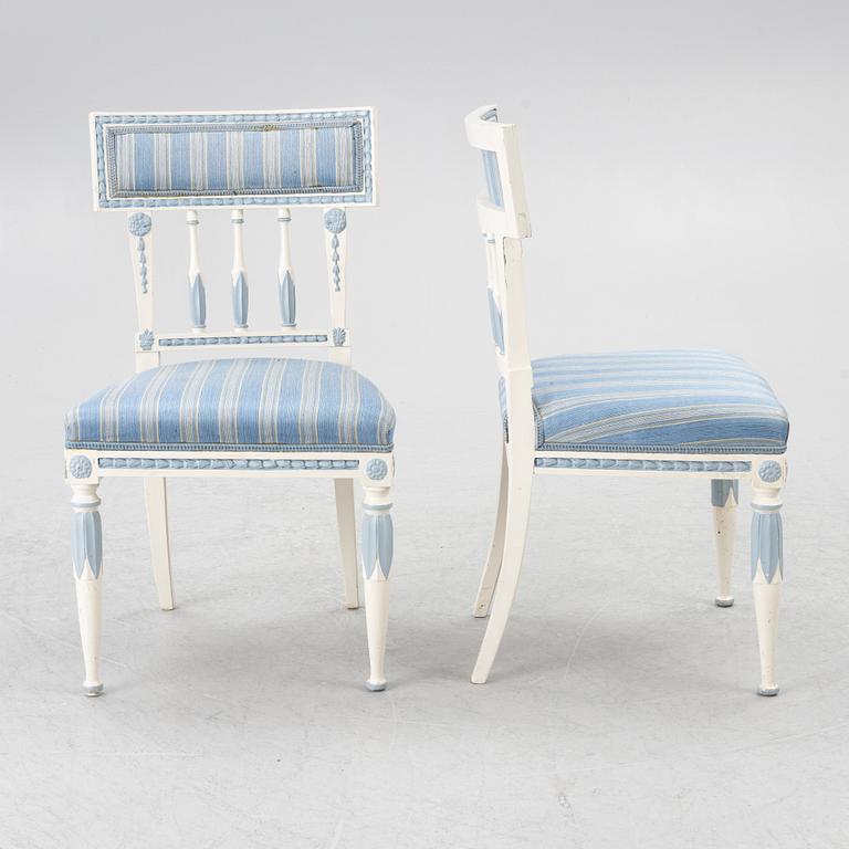 Stolar, 4 st, Gustaviansk stil, 1900-tal.