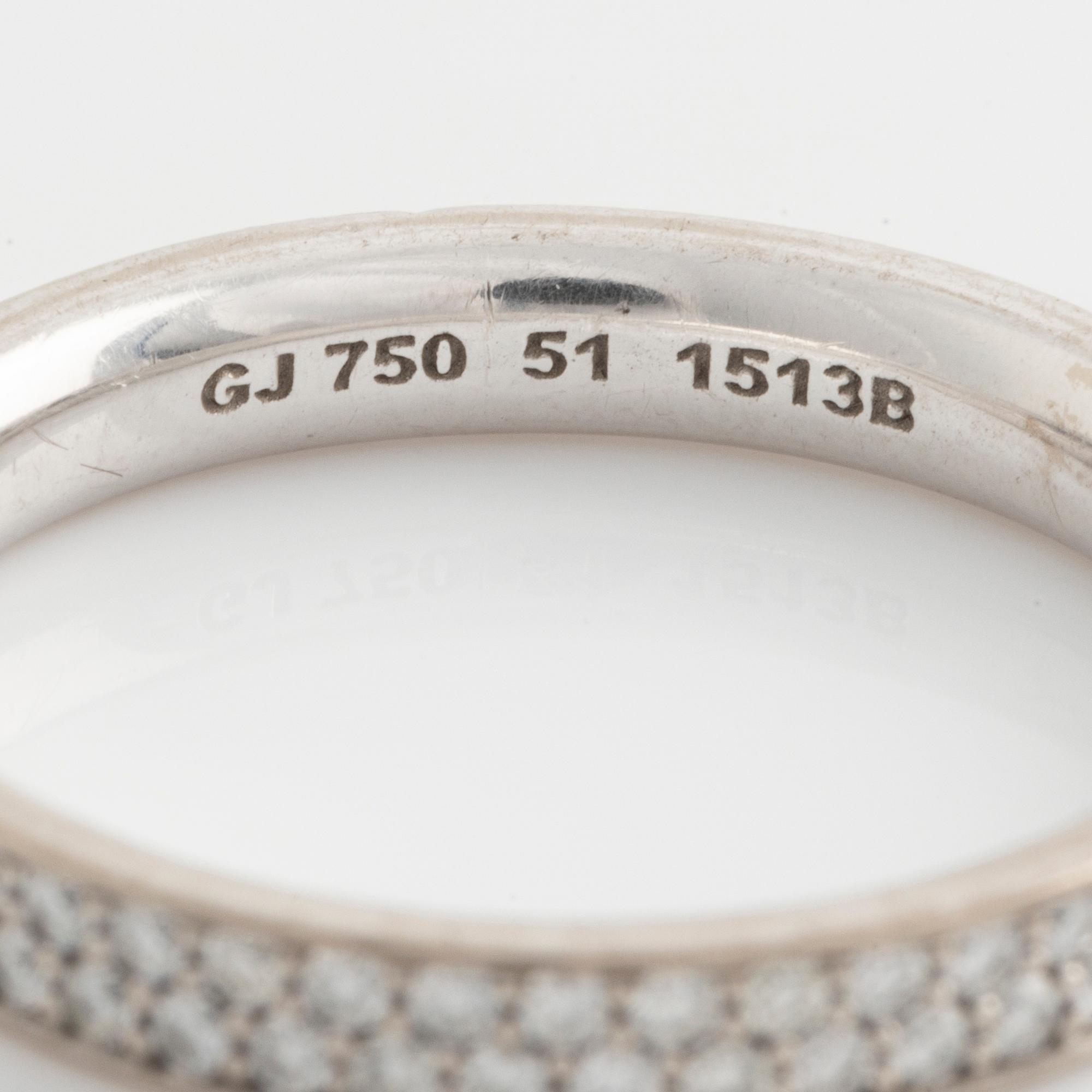 Georg Jensen, two rings, with brilliant-cut diamonds.