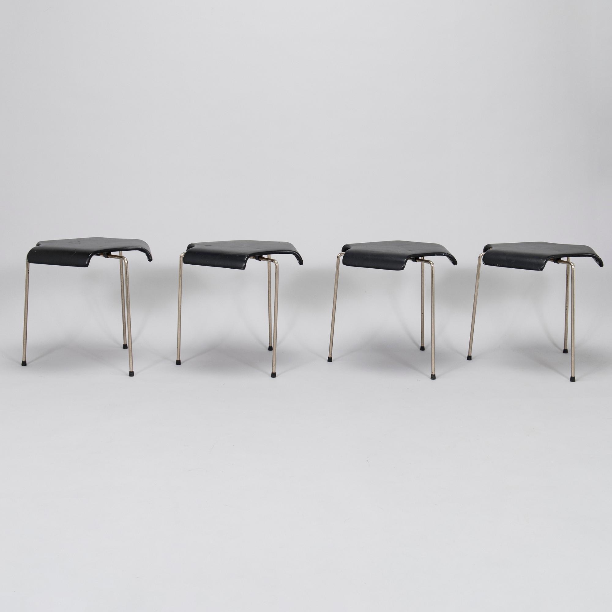 Rolf Erik Nyman, four 1950s model 47 stools for Sope Kaluste Oy.