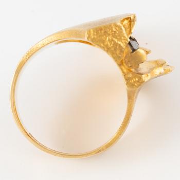 A Björn Weckström ring "Tourmaline river" 18K gold with tourmaline, for Lapponia.