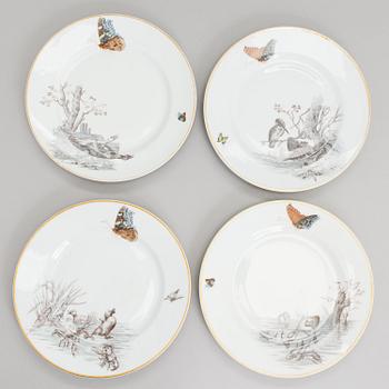 Set of eight Russin porcelain plates for Kornilov Brothers 1884-1917.
