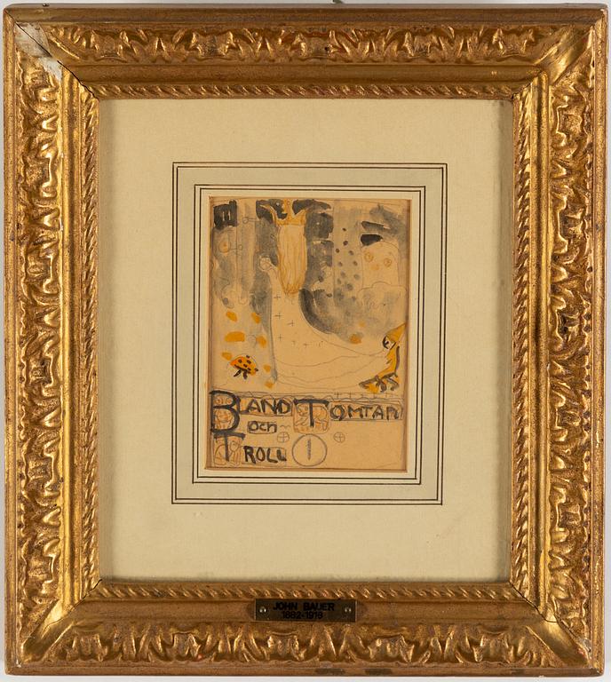 John Bauer, watercolour, certified by Hjalmar Bauer verso.